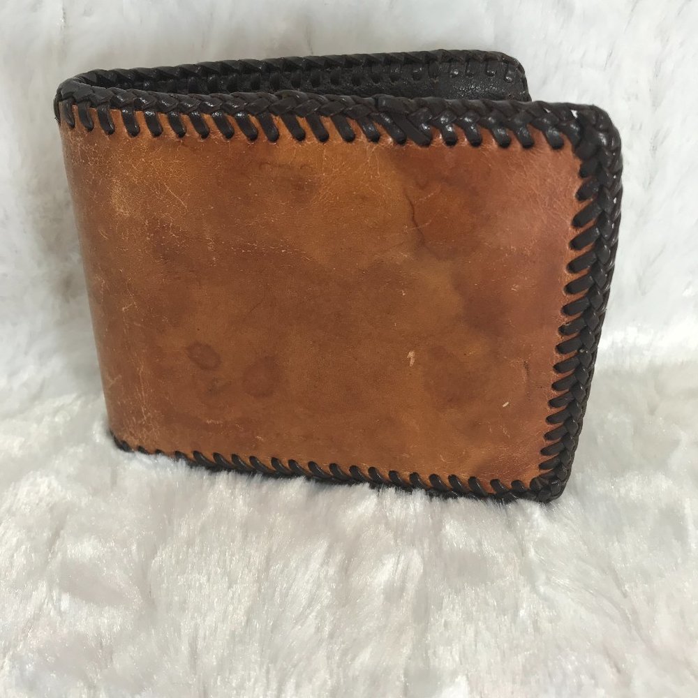 Vintage Tooled Leather Wallet well loved